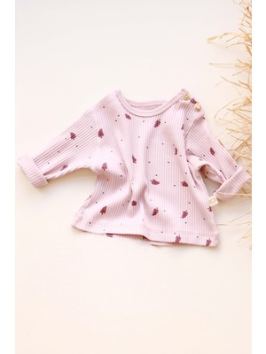Oh la la Koala For Little Ones Üzüm Baskılı Düğme Detaylı Bebek Üst