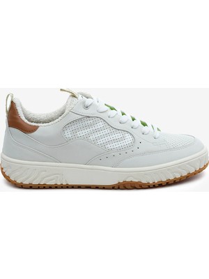 Lab Erkek Kirli Beyaz Hakiki Deri Sneaker Ayakkabı 6Y1CA20321