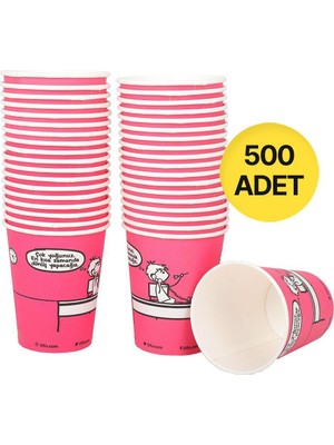 Ofix Karton Bardak Özel Baskılı 7 Oz 180 ml 500 Adet - Fuşya