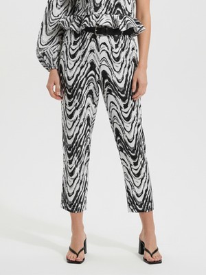 Xint Kadın Beyaz Pamuk Dokulu Regular Fit Pantolon