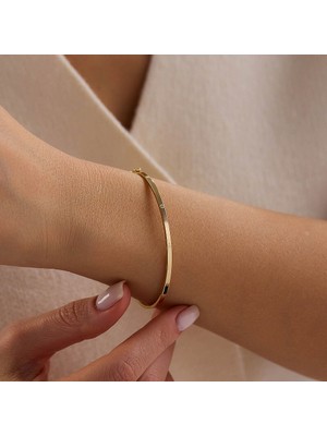 Sembol Gold 14 Ayar Düz Klasik Altın Kelepçe Bileklik 1.60 Gram