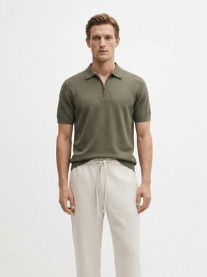 Xint Erkek Haki Doğal Dökümlü Regular Fit Kazak