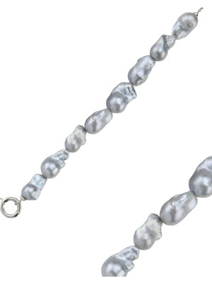 Birinci1926 Gri Barok Inci Bileklik