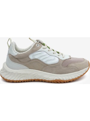 Lab Erkek Ekru Hakiki Deri Spor Ayakkabı 6Y1CA20330