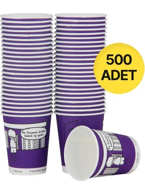 Ofix Karton Bardak Özel Baskılı 7 Oz 180 ml 500 Adet - Mor