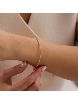 Sembol Gold 14 Ayar Italyan Dorika Kelepçe Altın Bileklik 2 mm 1.55 Gram