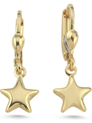 Zümrüt Sarraf 14 Ayar Altın Sallantılı Yıldız Küpe