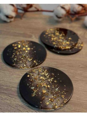 4 Lü Bardak Altlığı Epoksi Özel Tasarım 10X10