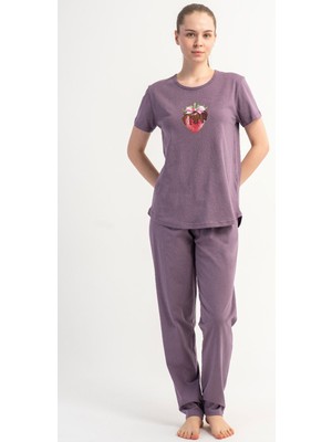 Vienetta Pamuklu Kadın Kısa Kol Pijama Takım, 601139