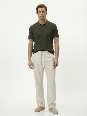 Xint Erkek Haki Doğal Dökümlü Regular Fit Kazak