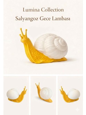 Korıxa Lumina Salyangoz Gece Lambası – Dekoratif LED Masa Lambası, Ortam Aydınlatma (Altın)