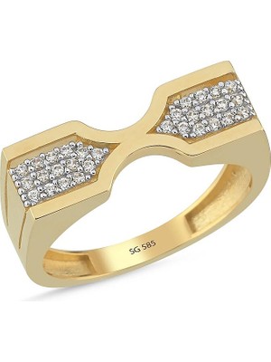 Sembol Gold 14 Ayar Taşlı Modern Altın Yüzük 2.50 Gram