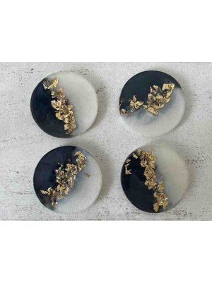 4 Lü Bardak Altlığı Epoksi Özel Tasarım 10X10