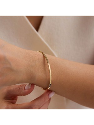 Sembol Gold 14 Ayar Ince Klasik Altın Kelepçe Bileklik 1.60 Gram