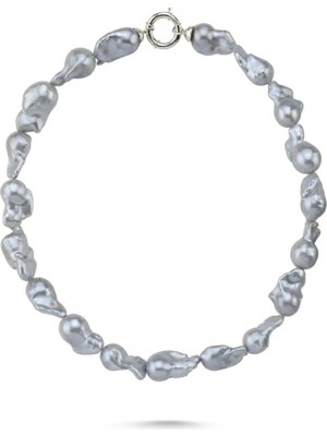 Birinci1926 Gri Barok Inci Kolye