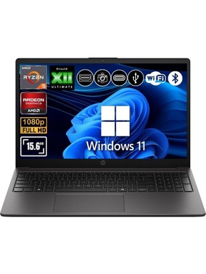 Hp 255R G10 Amd Ryzen 5-7535U 8gb Ram 512GB Nvme SSD 15.6" Full Hd WIN11PRO Notebook D0PK1AT ATL24