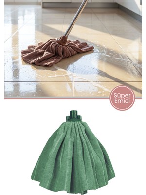 Flora F957 Süper Emici Mikrofiber Mop Jumbo, Fayans Ahşap Tüm Yüzeylerle Uyumlu Yedek Mop Başlığı