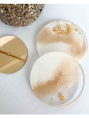 4 Lü Bardak Altlığı Epoksi Özel Tasarım 10X10