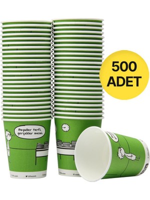 Ofix Karton Bardak Özel Baskılı 7 Oz 180 ml 500 Adet - Yeşil