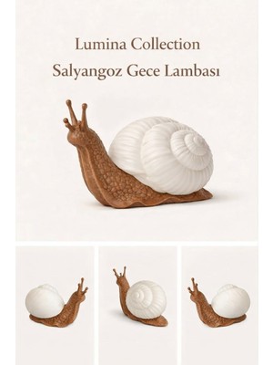 Korıxa Lumina Salyangoz Gece Lambası – Dekoratif LED Masa Lambası, Ortam Aydınlatma Kahverengi