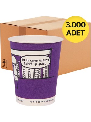 Ofix Karton Bardak Özel Baskılı 7 Oz 180 ml 3000 Adet - Mor - 1 Koli