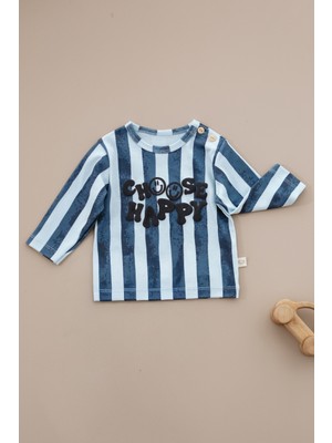 Oh La La Koala Choose Happy Baskılı Düğme Detaylı Bebek Üst