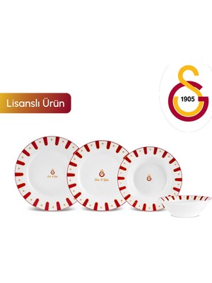 Karaca x Galatasaray  Lisanslı Forever Bone 24 Parça 6 Kişilik Yemek Takımı