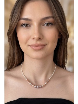 Birinci1926 Multicolor Süzme Doğal Inci Kolye