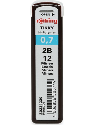 Rotring 0.7 2B Kurşun Kalem Ucu 12 Adet Güçlü Yapı ile Yazım ve Çizim İçin