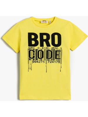 Koton Kısa Kollu Tişört Pamuklu Slogan Baskılı