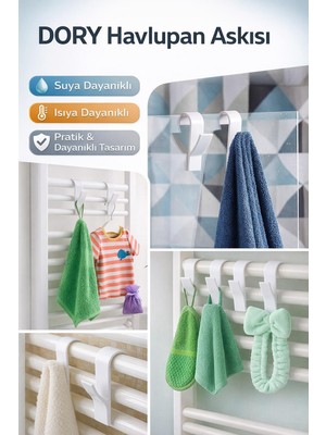 Dory Havlupan Askısı – Suya ve Isıya Dayanıklı, Pratik ve Dayanıklı Tasarım 1 Adet Beyaz