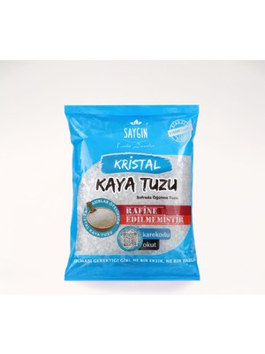 Saygın Tuz Rafine Edilmemiş Doğal Kristal Kaya Tuzu - Sofrada Öğütme / İri Taneli - Paketli 500 gr