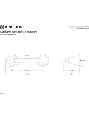 BA1758PB Tuvalet Kağıdı Tutacağı, Parlak Pirinç, 11 Inç