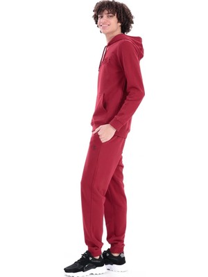 Piero Perla Slim Fit EVA Nakış Detaylı Premium Erkek Kırmızı Eşofman Altı