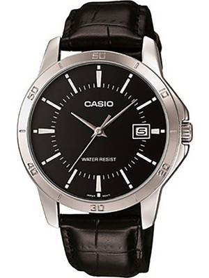 Casio MTP-V004L-1AUDF Erkek Kol Saati 5 ATM Suya Dayanıklı Metal Kasa Siyah Deri Kordon
