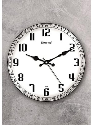 36 cm Gerçek Cam Akar Saniye Sessiz Mekanizma Duvar Saati