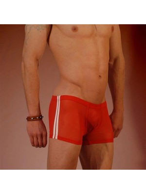 Hafif Giyim Erkek Kırmızı Fantezi Seksi Şerit Detaylı Boxer HF030918