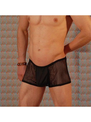 Hafif Giyim Erkek Siyah Fantezi Seksi Transparan File Boxer HF030910
