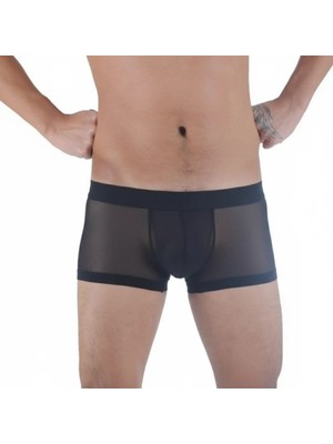 Hafif Giyim Erkek Siyah Fantezi Seksi Transparan Boxer HF291137
