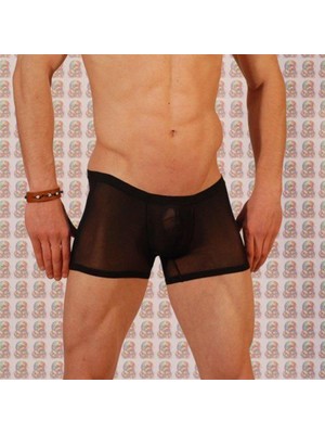 Hafif Giyim Erkek Siyah Fantezi Seksi Transparan Boxer HF030919