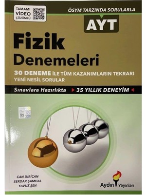 Aydın Ayt Fizik 30 Lu Deneme Tamamı Video Çözümlü-Yeni (Kapak Değişebilir)