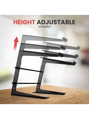 Teknocan Marketing Taşınabilir Ayarlanabilir Dizüstü Bilgisayar Standı, 16 Cm'den 27,7 Cm'ye Kadar Kaymaz Ayakta Durma Masası, Monitör Veya Bilgisayar Masası Çalışma Istasyonu Yükseltici, Dj, Pc, Oyun, Ev Veya Ofis