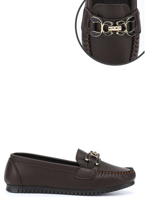 Gönderi(r) Kadın Kahverengi  Düz Taban Tokalı Babet