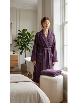 Minteks Shadowed 100%PAMUK Şalyaka Unisex Bornoz