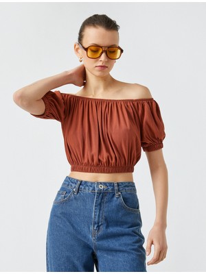 Koton Kısa Kollu Crop Bluz