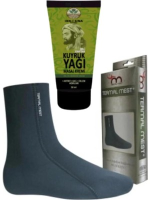 Sb Shopping Süper Ibni Sina Kuyruk Yağı Masaj Kremi 50 ml Su ve Isı Geçirmeyen Mest Çorap(Xxl)