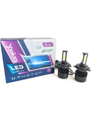 Photon Duo H4 LED Xenon Şimşek Etkili 6000 Lümen 12V Enerji Tasarruflu Aydınlatma Seti