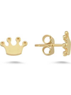 Zümrüt Sarraf 14 Ayar Altın Taç Küpe