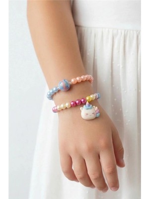 Petek Aksesuar Kız Çocuk Figürlü 2 Li Boncuk Bileklik