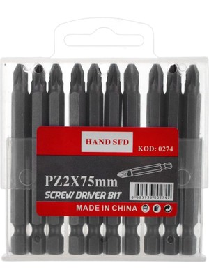 Teknocan Marketing Hand Sfd Yıldız Tornavida Ucu, Ph2 75MM, 10'lu Paket